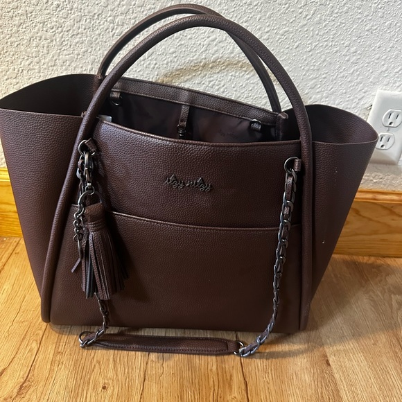 Itzy Ritzy Brown Leather Tote Bag - Picture 1 of 4